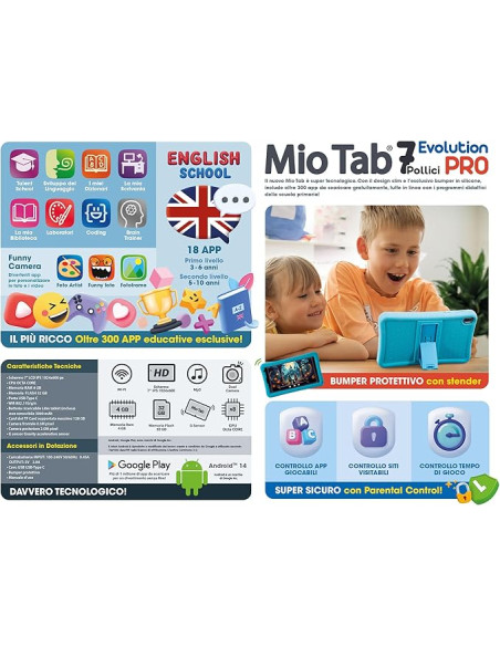 Lisciani - Hi Tech Educativo Mio Tab 7'' Evolution Pro