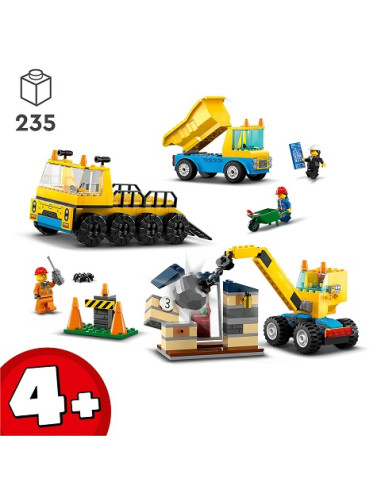 Lego City - Camion da cantiere e gru con palla...