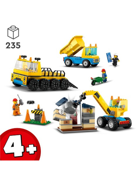 Lego City - Camion da cantiere e gru con palla da demolizione