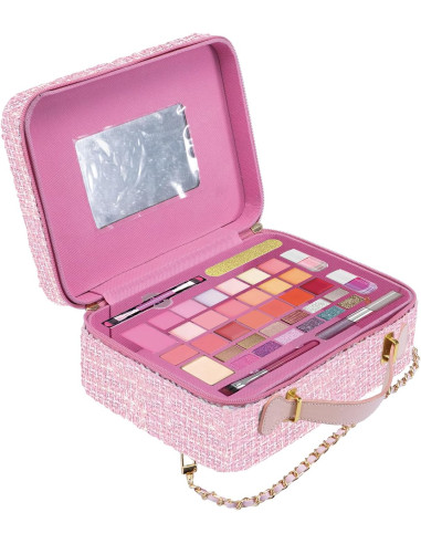 Girabrilla - Maxi Valigetta Make Up in Tweed Rosa