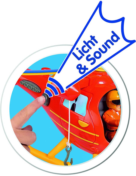 Sam Il Pompiere Elicottero Wallaby con Personaggio Tom