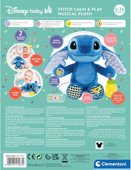 Clementoni - Peluche Musicale Disney Stitch 