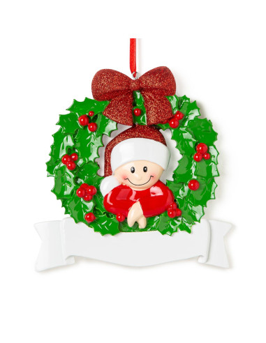 Ghirlanda con fiocco rosso per 1