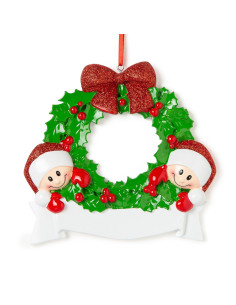 Ghirlanda con fiocco rosso per 2