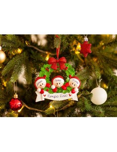 Ghirlanda con fiocco rosso per 3