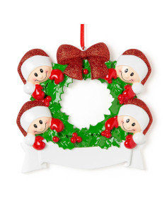 Ghirlanda con fiocco rosso per 4