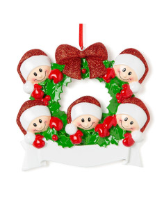 Ghirlanda con fiocco rosso per 5