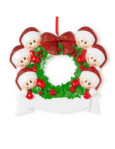 Ghirlanda con fiocco rosso per 6