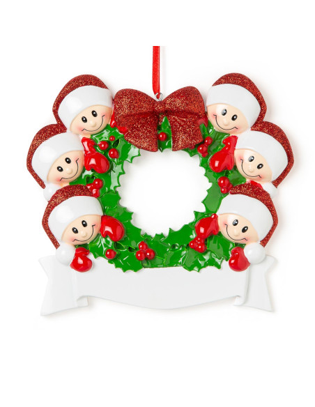 Ghirlanda con fiocco rosso per 6