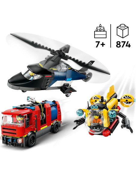 Lego City - Elicottero, autopompa e sottomarino