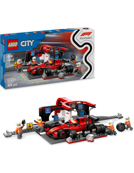 Lego City - Pit Stop e Meccanici con Monoposto Ferrari F1