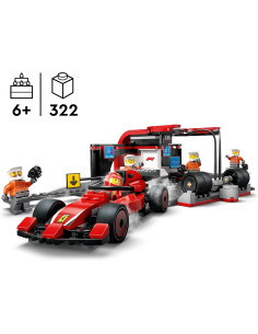 Lego City - Pit Stop e Meccanici con Monoposto Ferrari F1 2