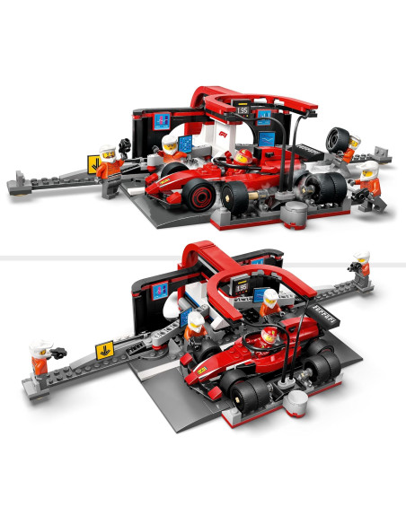Lego City - Pit Stop e Meccanici con Monoposto Ferrari F1