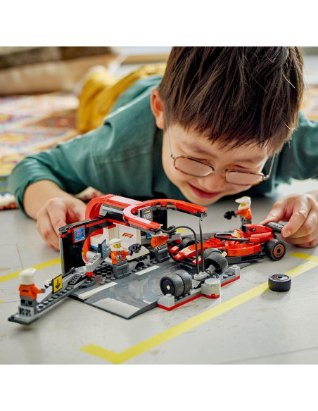 Lego City - Pit Stop e Meccanici con Monoposto Ferrari F1