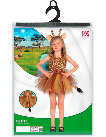 Giraffa vestito tutu, copricapo 3/4 anni