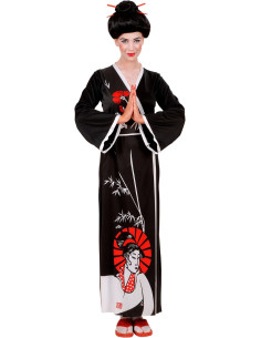 Geisha kimono, cintura, bacchette Tg S 2