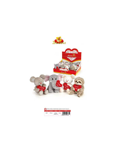 Animali assortiti San Valentino 15cm con cuore