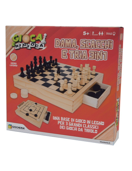 Gioca e Rigioca Dama e Scacchi 2 in 1