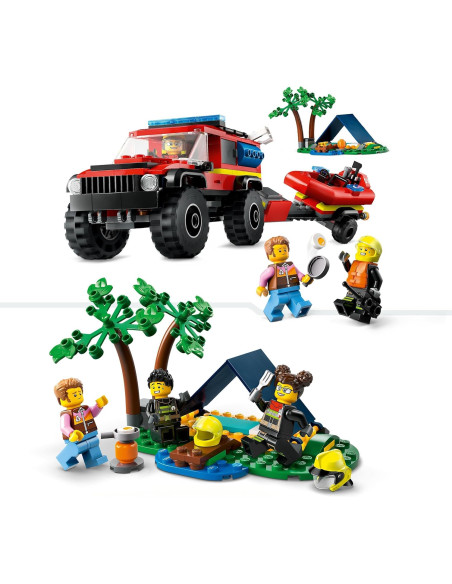 Lego City Fire - Fuoristrada antincendio e gommone di salvataggio