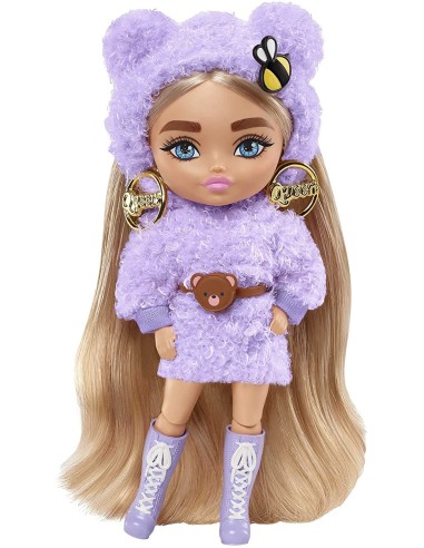 Barbie Extra Mini Con felpa lilla e cintura...