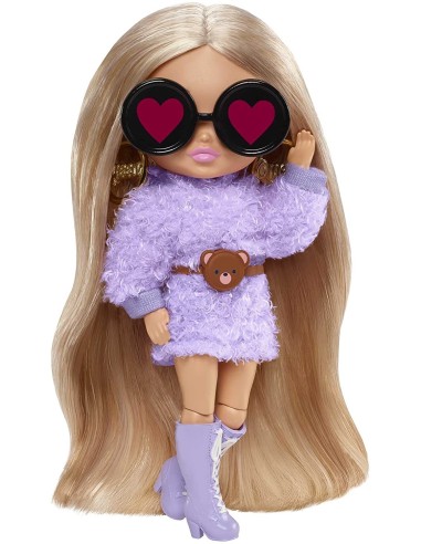 Barbie Extra Mini Con felpa lilla e cintura...