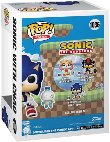 Funko Pop - Sonic the hedgehog w/ hero chao 1036