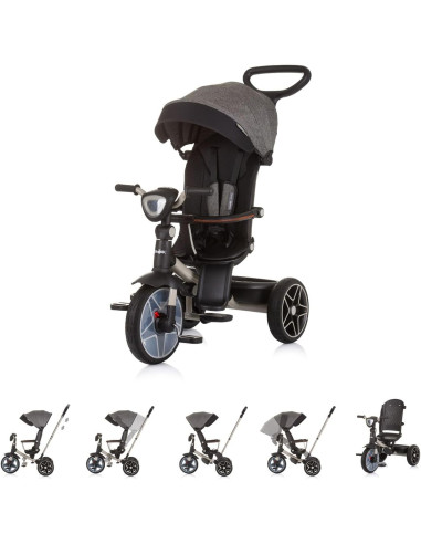 Triciclo con cappottina "Derby" Grafite