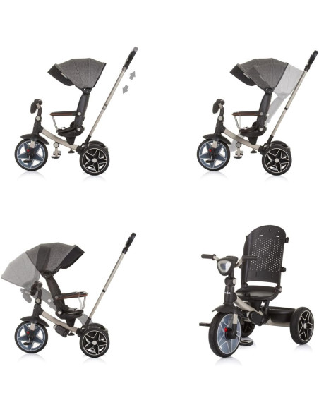 Triciclo con cappottina "Derby" Grafite