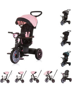 Triciclo con cappottina "Derby" flamingo