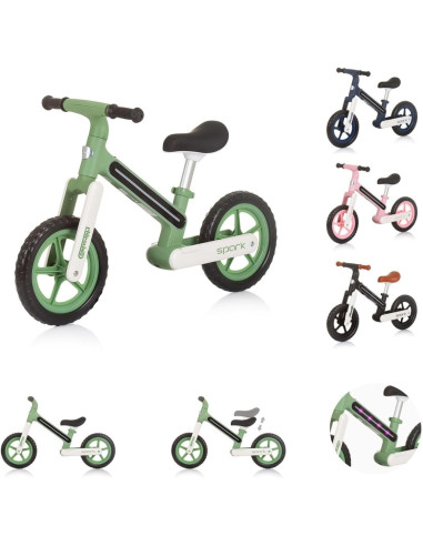 Bici pedagogica Spark Verde con luci