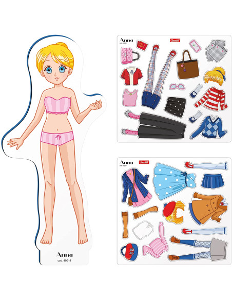 Quercetti -  Magnetic fashion Anna, Gioco magnetico l'outfit di Anna
