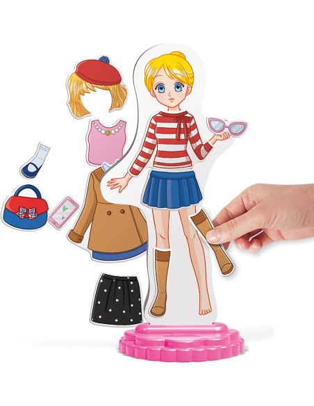 Quercetti -  Magnetic fashion Anna, Gioco magnetico l'outfit di Anna