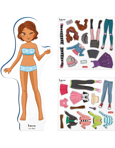 Quercetti - Magnetic fashion Laura, Gioco magnetico l'outfit di Laura