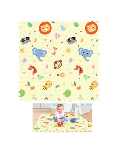 Maggio - Tappeto Puzzle Festa Animali 120x120