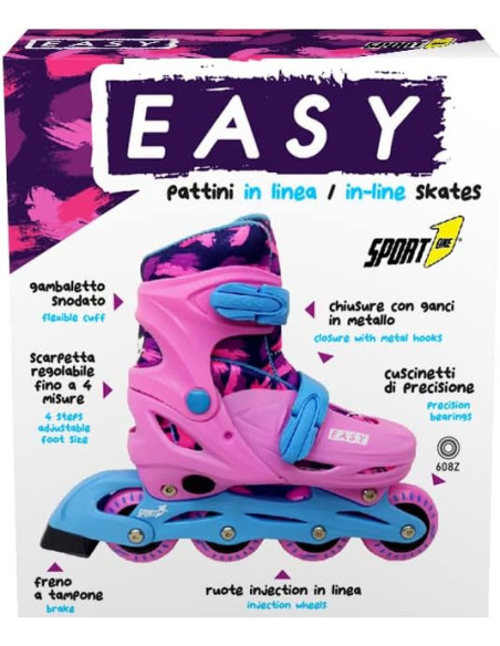 Roller easy rosa in-line 31/34 regolabili