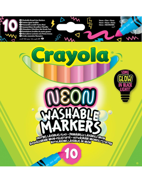 10 pennarelli punta maxi lavabili neon