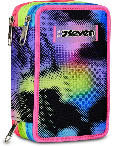 Seven - Astuccio 3 zip Write Down Fluo Fuxia