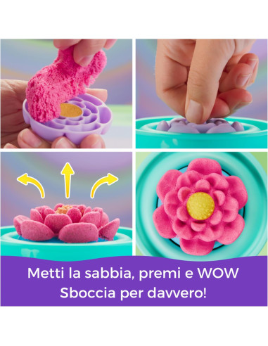 Kinetic Sand Squish Blossom Fiore che Sboccia