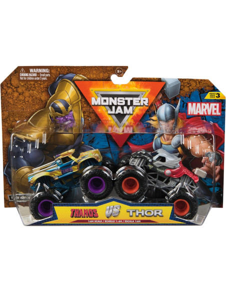 Monster Jam Veicoli 2 pack 1:64 Marvel Thanos vs Thor