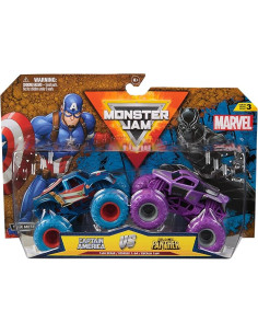 Monster Jam Veicoli 2 pack 1:64 Marvel Capitan vs Black...