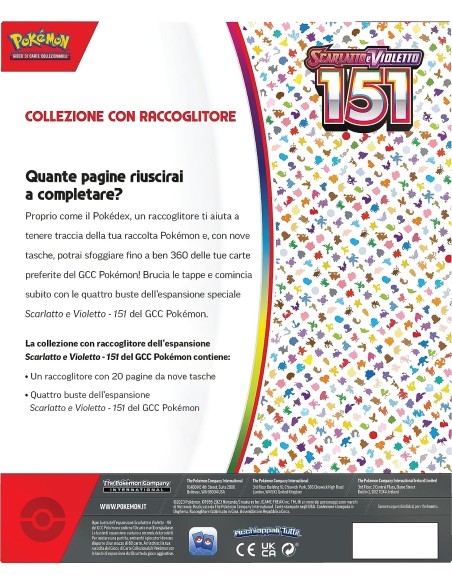 Pokemon Scarlatto e Violetto 151 Collezione con Raccoglitore