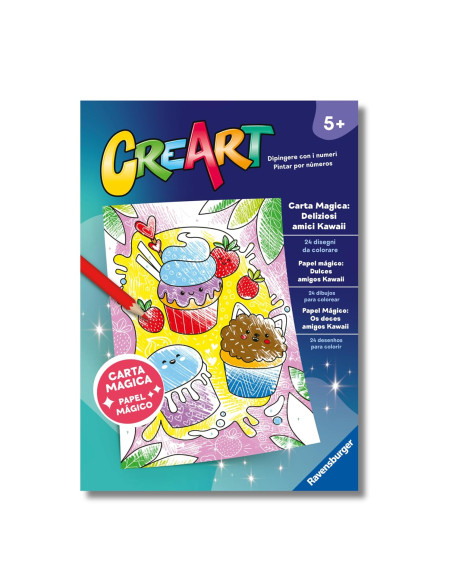 Album da colorare carta magica Deliziosi amici Kawaii