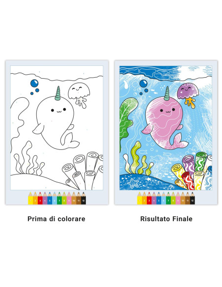 Album da colorare carta magica Deliziosi amici Kawaii