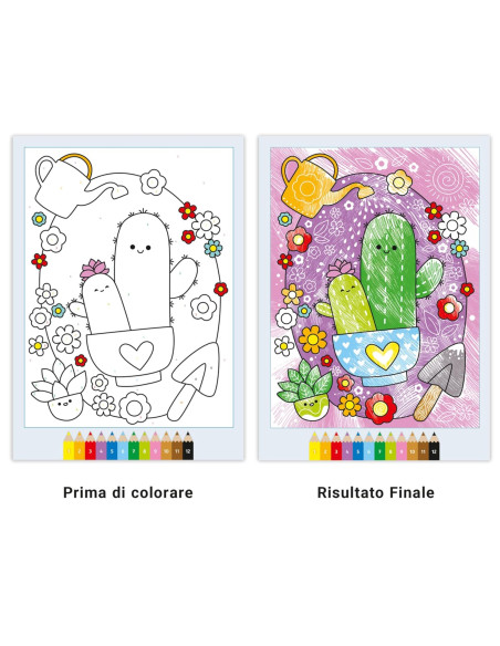 Album da colorare carta magica Deliziosi amici Kawaii