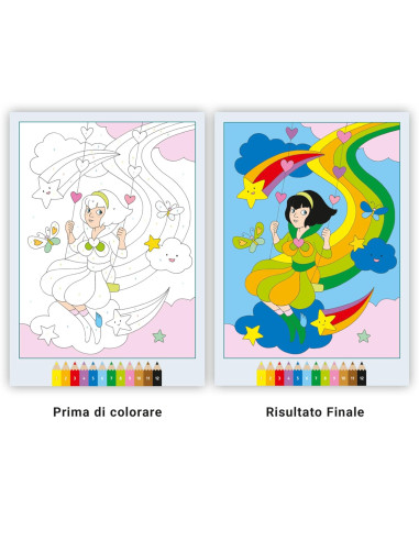 Album da colorare La fantastica terra arcobaleno