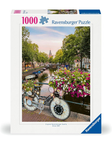 Puzzle 1000 pz Bicicletta e fiori Amsterdam
