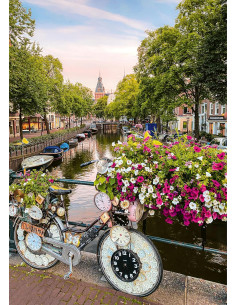 Puzzle 1000 pz Bicicletta e fiori Amsterdam 2