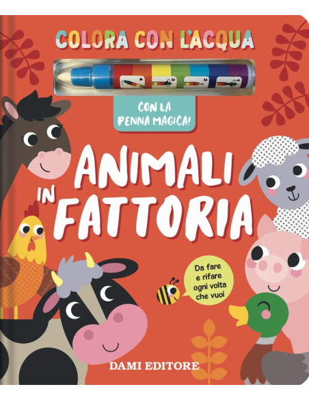 Colora con l'acqua gli animali della fattoria