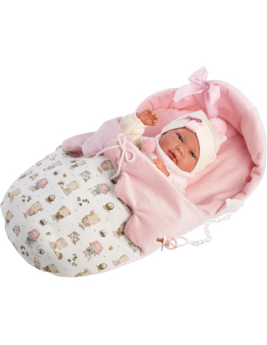 Reborn Vinile Nica 40cm Sacco Nanna Rosa