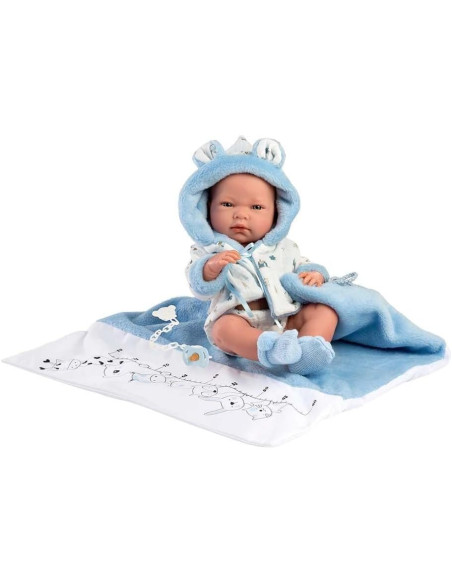 Reborn Nico in Vinile 40cm c/ fasciatoio Azzurro
